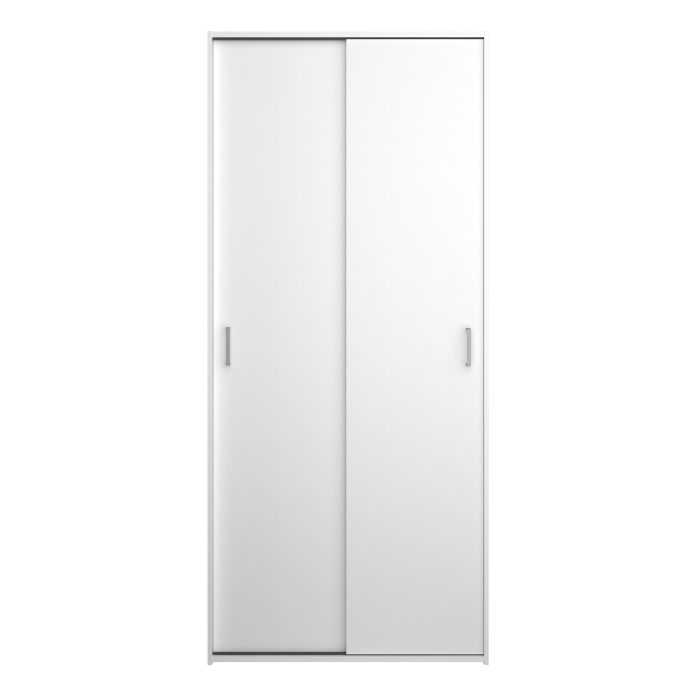 Space Wardrobe with 2 Sliding Doors in White