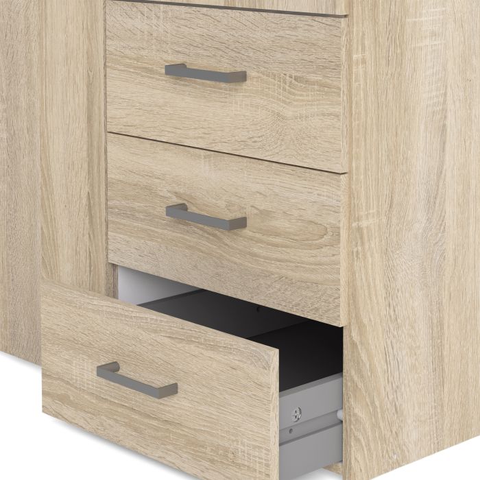 Space Wardrobe - 3 Doors 3 Drawers in Oak 2000