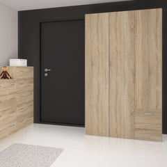 Space Wardrobe - 3 Doors 3 Drawers in Oak 2000