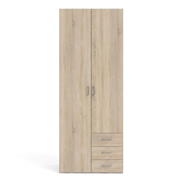 Space Wardrobe - 2 Doors 3 Drawers in Oak 2000