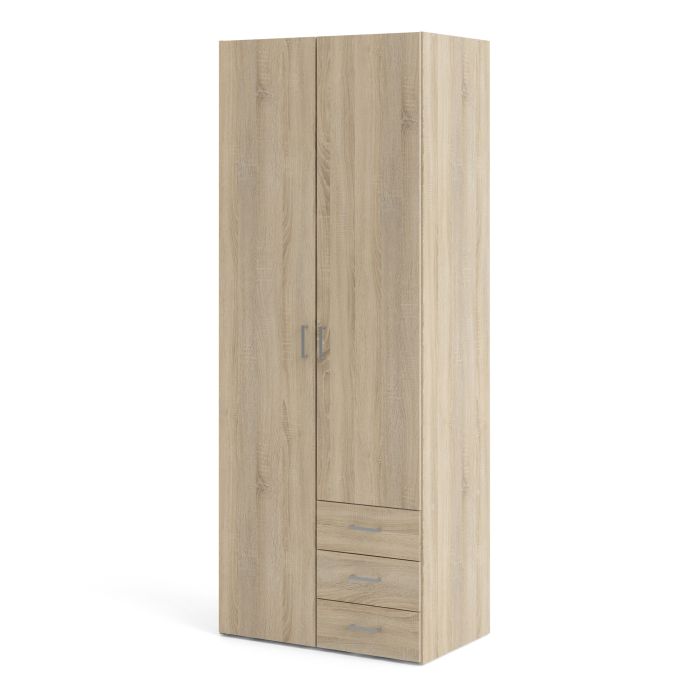 Space Wardrobe - 2 Doors 3 Drawers in Oak 2000