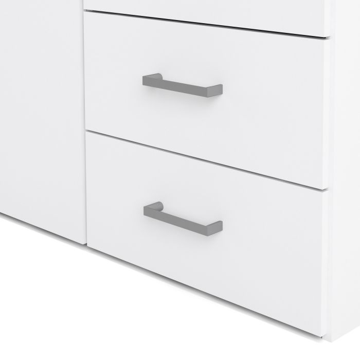 Space Wardrobe with 2 doors + 3 drawers White 1750