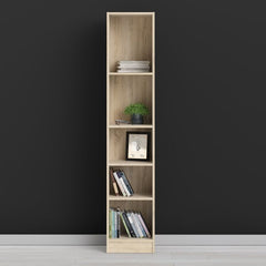 Basic Tall Narrow Bookcase (4 Shelves) in Oak