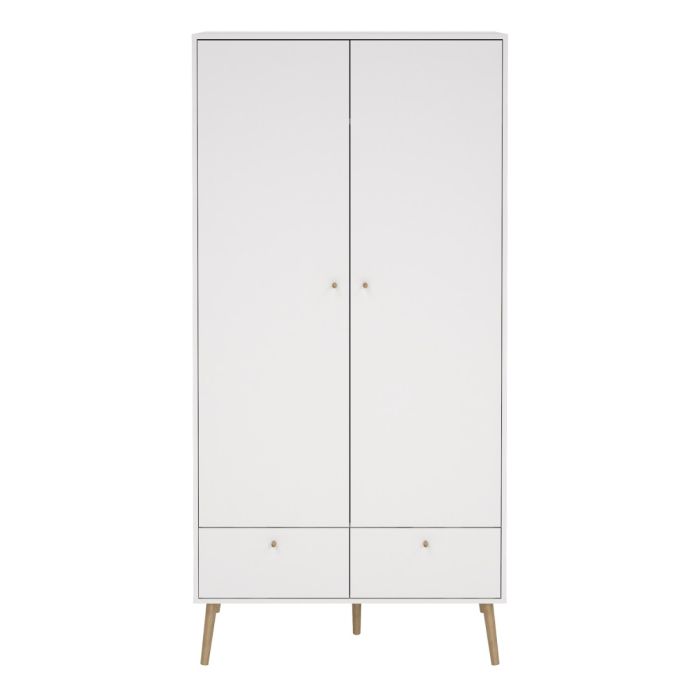 Cumbria Wardrobe with 2 Doors + 2 Drawers White