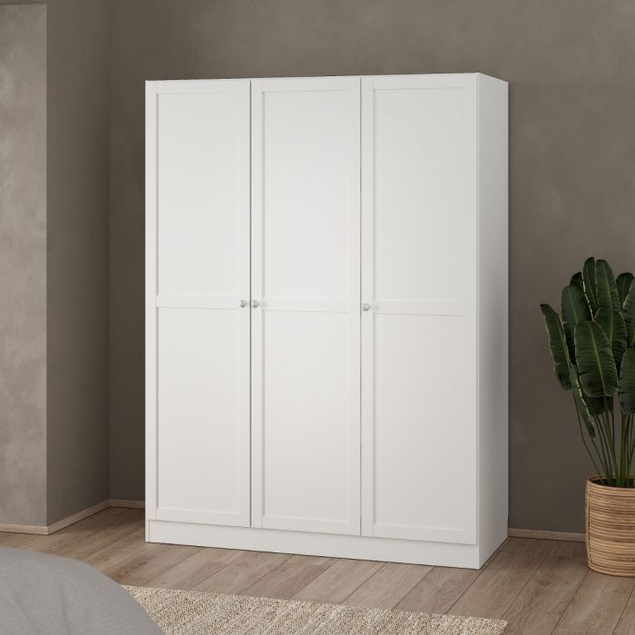 Brande Wardrobe with 3 Frame Doors in White