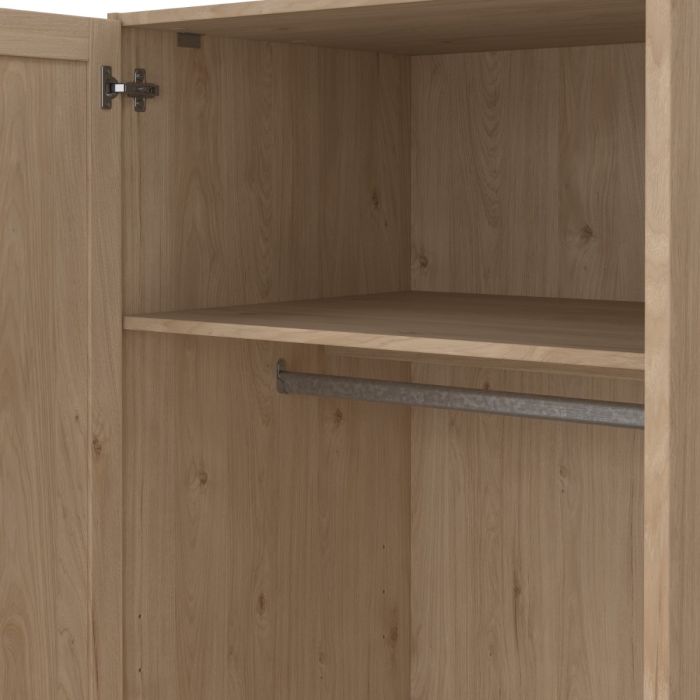 Brande Wardrobe with 3 Frame Doors in Jackson Hickory Oak