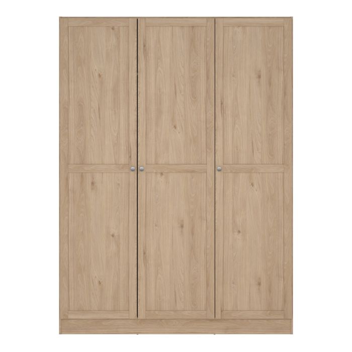 Brande Wardrobe with 3 Frame Doors in Jackson Hickory Oak