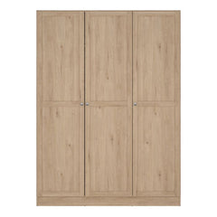 Brande Wardrobe with 3 Frame Doors in Jackson Hickory Oak