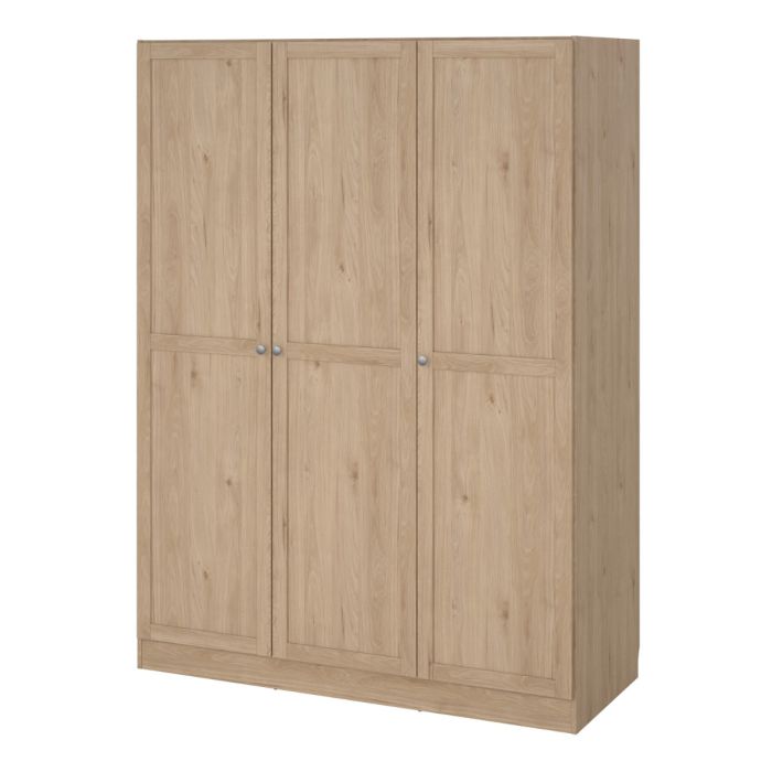 Brande Wardrobe with 3 Frame Doors in Jackson Hickory Oak