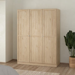 Brande Wardrobe with 3 Frame Doors in Jackson Hickory Oak