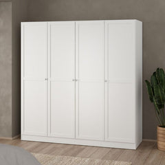 Brande Wardrobe with 4 Frame Doors in White