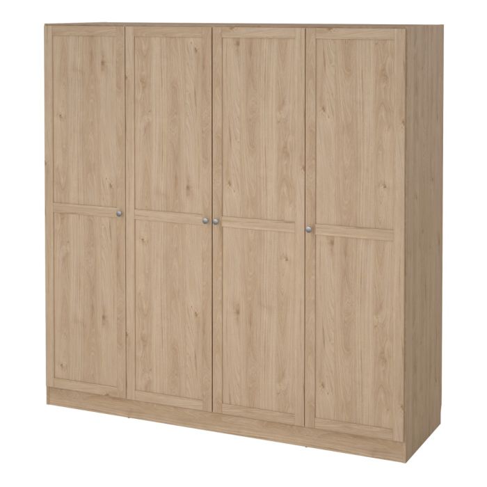 Brande Wardrobe with 4 Frame Doors in Jackson Hickory Oak