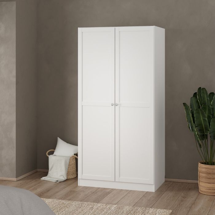 Brande Wardrobe with 2 Frame Doors in White