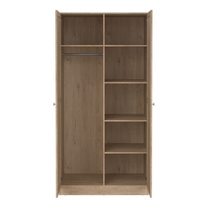 Brande Wardrobe with 2 Frame Doors in Jackson Hickory