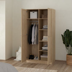 Brande Wardrobe with 2 Frame Doors in Jackson Hickory