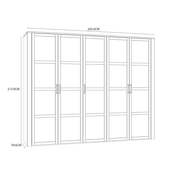 Bohol 5 Door Wardrobe in Riviera Oak/White