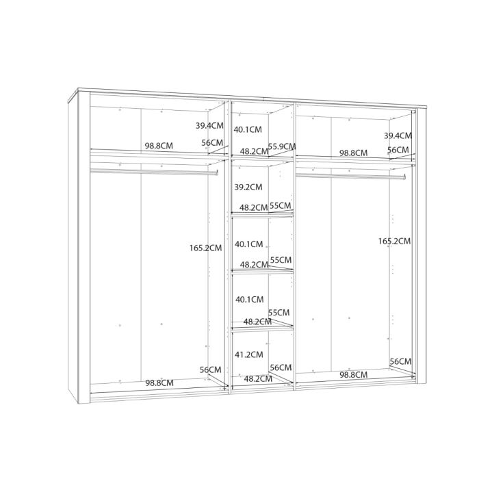 Bohol 5 Door Wardrobe in Riviera Oak/White