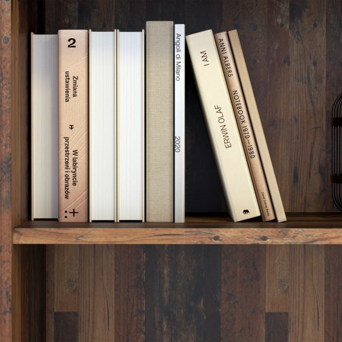 Essential Low Wide 2 Shelf Bookcase in Vintage Oak