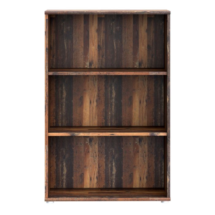 Essential Tall Wide 2 Shelf Bookcase in Vintage Oak