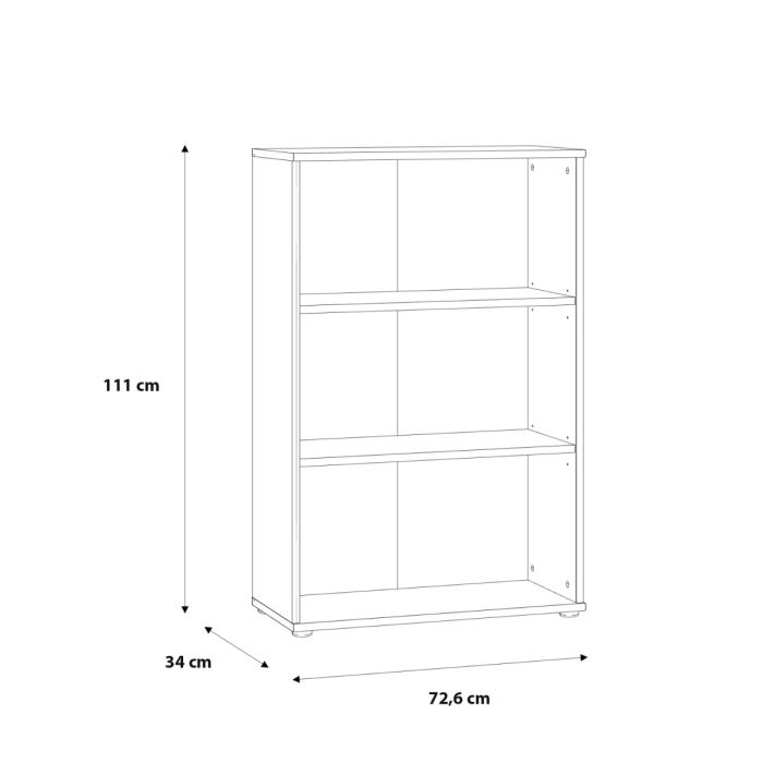 Essential Tall Wide 2 Shelf Bookcase in Vintage Oak