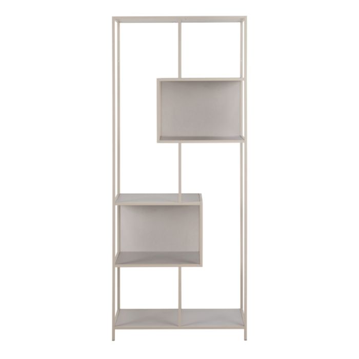 Seaford Tall Grey Metal Bookcase with 5 Shelves