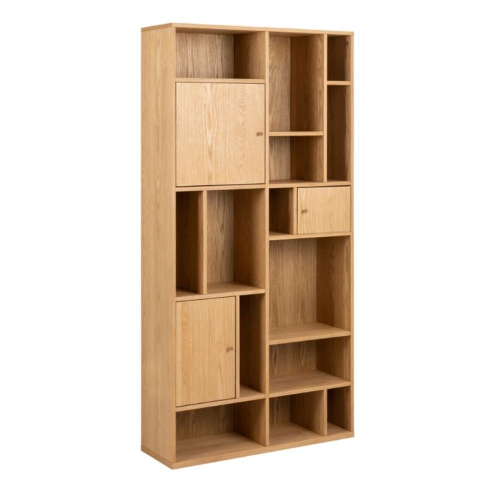 Rangoon 3 Door Large Bookcase in Oak