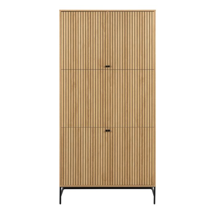 Albany Wardrobe 4 Doors in Black/Oak