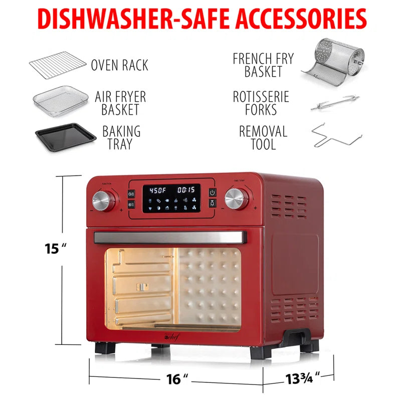 Deco Chef 24qt Stainless Steel Countertop Toaster Air Fryer Oven Plus Warranty