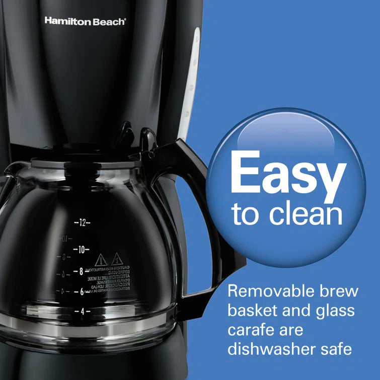 Hamilton Beach® 12 Cup Coffee Maker Glass Carafe Black