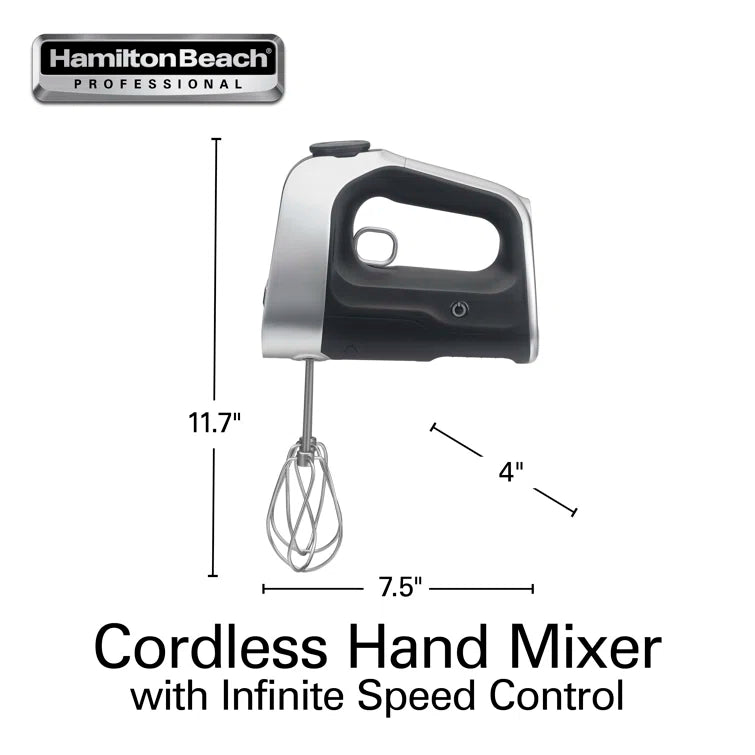 Hamilton Beach Professional Cordless Hand Mixer With Infinite Speed