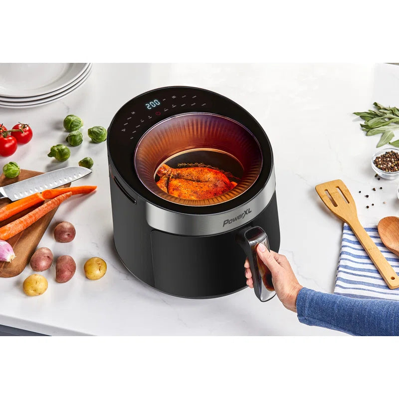 Powerxl Luminex 5.3 Qt Radiant Light Air Fryer, Heats To 400°f In 2.4 Seconds, Auto Shut-off, 12 Quick-touch Presets, Glass Skylight Window
